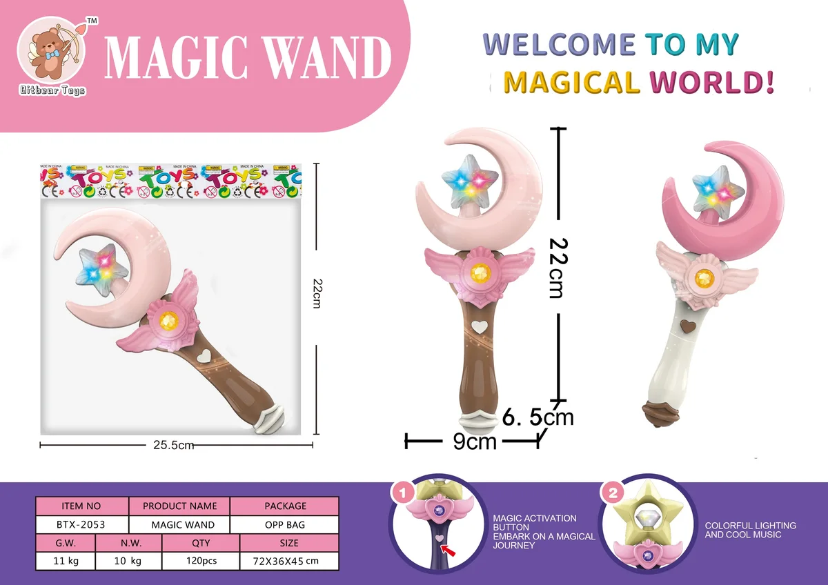 Colorful Light-Up Princess Musical Light-Up Magic Wand - Moon