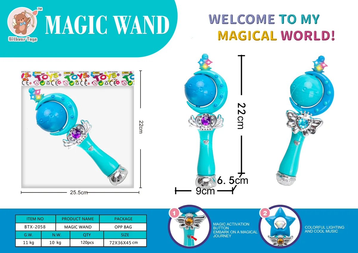 Colorful Light-Up Frozen Musical Light-Up Magic Wand - Moon
