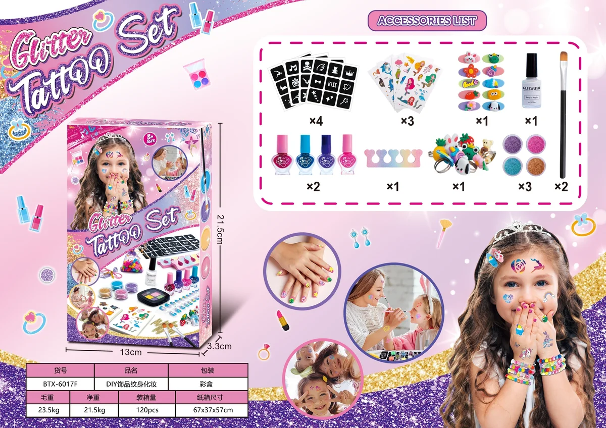 Kids Tattoo Sticker Set + Nail Polish