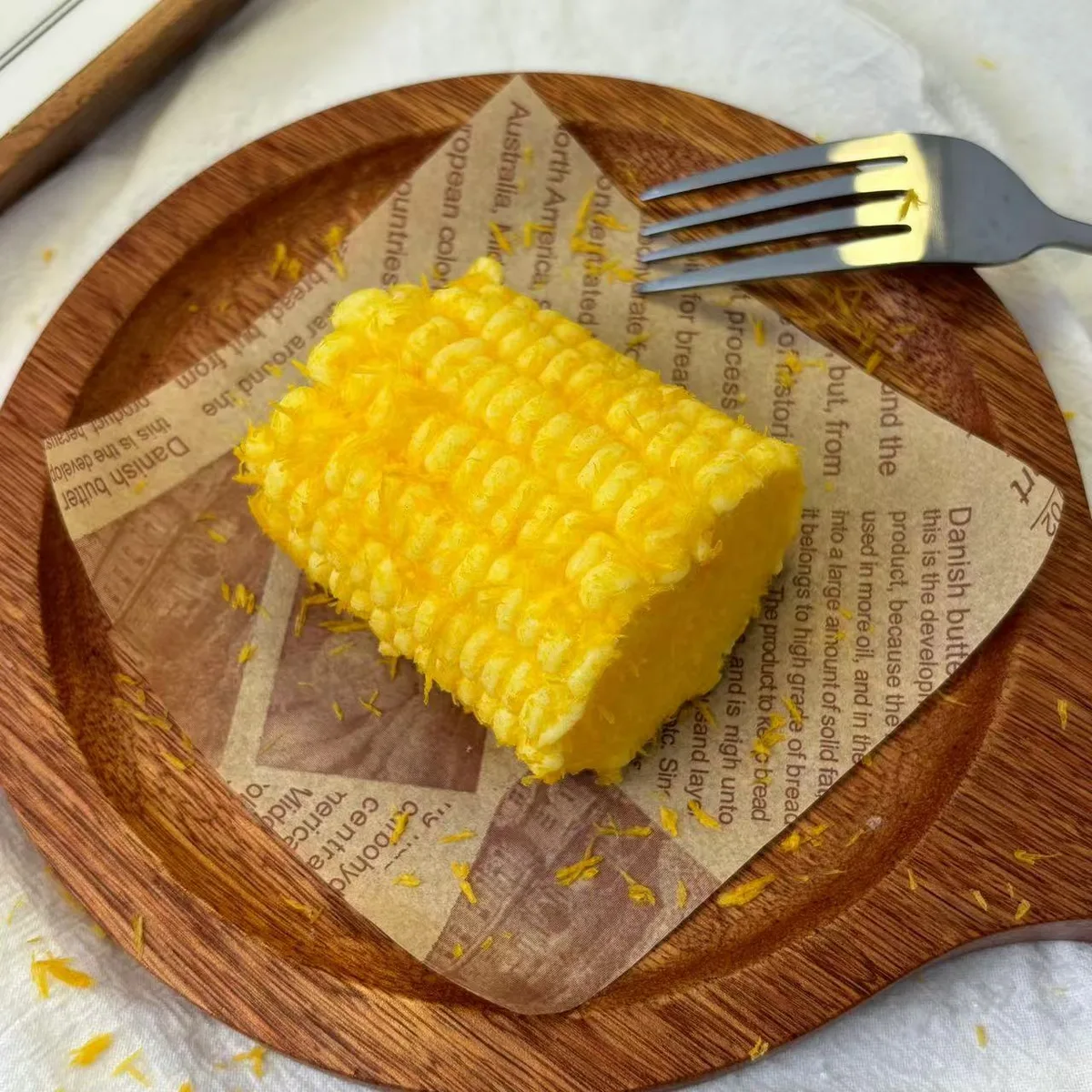 Half Fried Corn Cob Squishy Toy